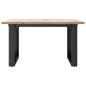 Preview: Couchtisch O-Gestell 70x70x40cm Massivholz Kiefer und Gusseisen