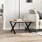 Preview: Couchtisch X-Gestell 60x60x40cm Massivholz Kiefer und Gusseisen