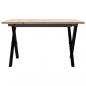 Preview: Couchtisch X-Gestell 60x60x40cm Massivholz Kiefer und Gusseisen
