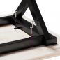 Preview: Couchtisch X-Gestell 60x60x40cm Massivholz Kiefer und Gusseisen