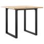 Preview: Esstisch O-Gestell 80x80x75,5 cm Massivholz Kiefer & Gusseisen