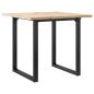 Preview: Esstisch O-Gestell 80x80x75,5 cm Massivholz Kiefer & Gusseisen