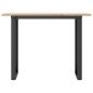 Preview: Esstisch O-Gestell 100x50x75 cm Massivholz Kiefer und Gusseisen