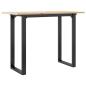 Preview: Esstisch O-Gestell 100x50x75 cm Massivholz Kiefer und Gusseisen