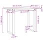 Preview: Esstisch O-Gestell 100x50x75 cm Massivholz Kiefer und Gusseisen