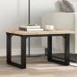 Preview: ARDEBO.de - Couchtisch O-Gestell 60x60x40,5cm Massivholz Kiefer & Gusseisen