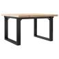 Preview: Couchtisch O-Gestell 60x60x40,5cm Massivholz Kiefer & Gusseisen