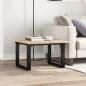 Preview: Couchtisch O-Gestell 60x60x40,5cm Massivholz Kiefer & Gusseisen