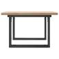 Preview: Couchtisch O-Gestell 60x60x40,5cm Massivholz Kiefer & Gusseisen
