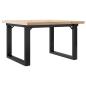 Preview: Couchtisch O-Gestell 60x60x40,5cm Massivholz Kiefer & Gusseisen