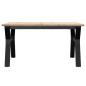 Preview: Couchtisch Y-Gestell 80x80x45cm Massivholz Kiefer und Gusseisen