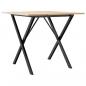 Preview: Esstisch X-Gestell 90x90x75cm Massivholz Kiefer und Gusseisen