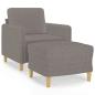 Preview: Sessel mit Hocker Taupe 60 cm Stoff