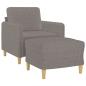 Preview: Sessel mit Hocker Taupe 60 cm Stoff