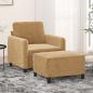 Preview: ARDEBO.de - Sessel mit Hocker Braun 60 cm Samt