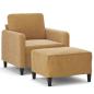 Preview: Sessel mit Hocker Braun 60 cm Samt