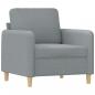 Preview: Sessel mit Hocker Hellgrau 60 cm Stoff