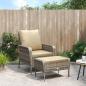 Preview: ARDEBO.de - Gartenstuhl mit Fußhocker Hellbraun Poly Rattan