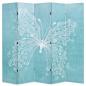 Preview: ARDEBO.de - Raumteiler klappbar 200 x 170 cm Schmetterling Blau