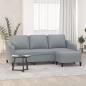 Preview: ARDEBO.de - 3-Sitzer-Sofa mit Hocker Hellgrau 180 cm Stoff