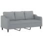 Preview: 3-Sitzer-Sofa mit Hocker Hellgrau 180 cm Stoff