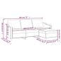 Preview: 3-Sitzer-Sofa mit Hocker Hellgrau 180 cm Stoff