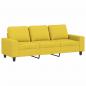 Preview: 3-Sitzer-Sofa mit Hocker Hellgelb 180 cm Stoff