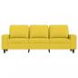 Preview: 3-Sitzer-Sofa mit Hocker Hellgelb 180 cm Stoff
