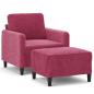 Preview: Sessel mit Hocker Weinrot 60 cm Samt