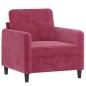 Preview: Sessel mit Hocker Weinrot 60 cm Samt