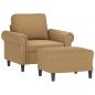 Preview: Sessel mit Hocker Braun 60 cm Samt