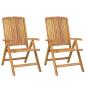 Preview: Gartenstühle mit Kissen 2 Stk. Massivholz Teak