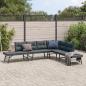 Preview: ARDEBO.de - Gartenbänke 4 Stk. mit Kissen Schwarz Pulverbeschichteter Stahl