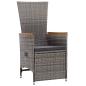 Preview: 11-tlg. Garten-Essgruppe mit Kissen Grau Poly Rattan
