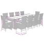 Preview: 11-tlg. Garten-Essgruppe mit Kissen Grau Poly Rattan