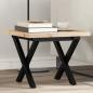 Preview: ARDEBO.de - Couchtisch X-Gestell 40x40x35,5 Massivholz Kiefer und Gusseisen