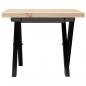 Preview: Couchtisch X-Gestell 40x40x35,5 Massivholz Kiefer und Gusseisen