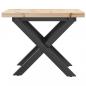 Preview: Couchtisch X-Gestell 40x40x35,5 Massivholz Kiefer und Gusseisen
