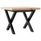 Preview: Couchtisch X-Gestell 40x40x35,5 Massivholz Kiefer und Gusseisen