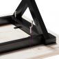 Preview: Couchtisch X-Gestell 40x40x35,5 Massivholz Kiefer und Gusseisen