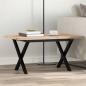 Preview: ARDEBO.de - Couchtisch X-Gestell 80x50x40,5cm Massivholz Kiefer & Gusseisen
