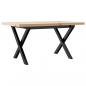 Preview: Couchtisch X-Gestell 80x50x40,5cm Massivholz Kiefer & Gusseisen