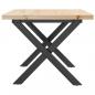 Preview: Couchtisch X-Gestell 80x50x40,5cm Massivholz Kiefer & Gusseisen