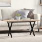 Preview: ARDEBO.de - Couchtisch X-Gestell 90x40x45,5cm Massivholz Kiefer & Gusseisen