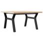 Preview: Couchtisch Y-Gestell 80x80x45,5cm Massivholz Kiefer & Gusseisen