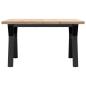 Preview: Couchtisch Y-Gestell 80x80x45,5cm Massivholz Kiefer & Gusseisen