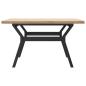 Preview: Couchtisch Y-Gestell 80x80x45,5cm Massivholz Kiefer & Gusseisen