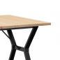 Preview: Esstisch Y-Gestell 90x90x75,5 Massivholz Kiefer und Gusseisen