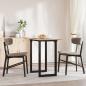 Preview: Esstisch O-Gestell 80x50x75,5 cm Massivholz Kiefer & Gusseisen