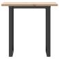 Preview: Esstisch O-Gestell 80x50x75,5 cm Massivholz Kiefer & Gusseisen